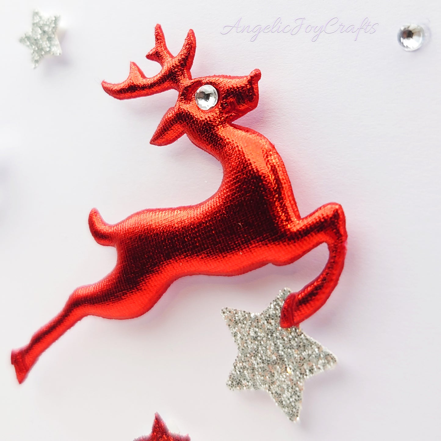 Handmade Personalised 3D Christmas Card with Skipping Deer + Complimentary Gift Box | Christmas | Noel | New Year
