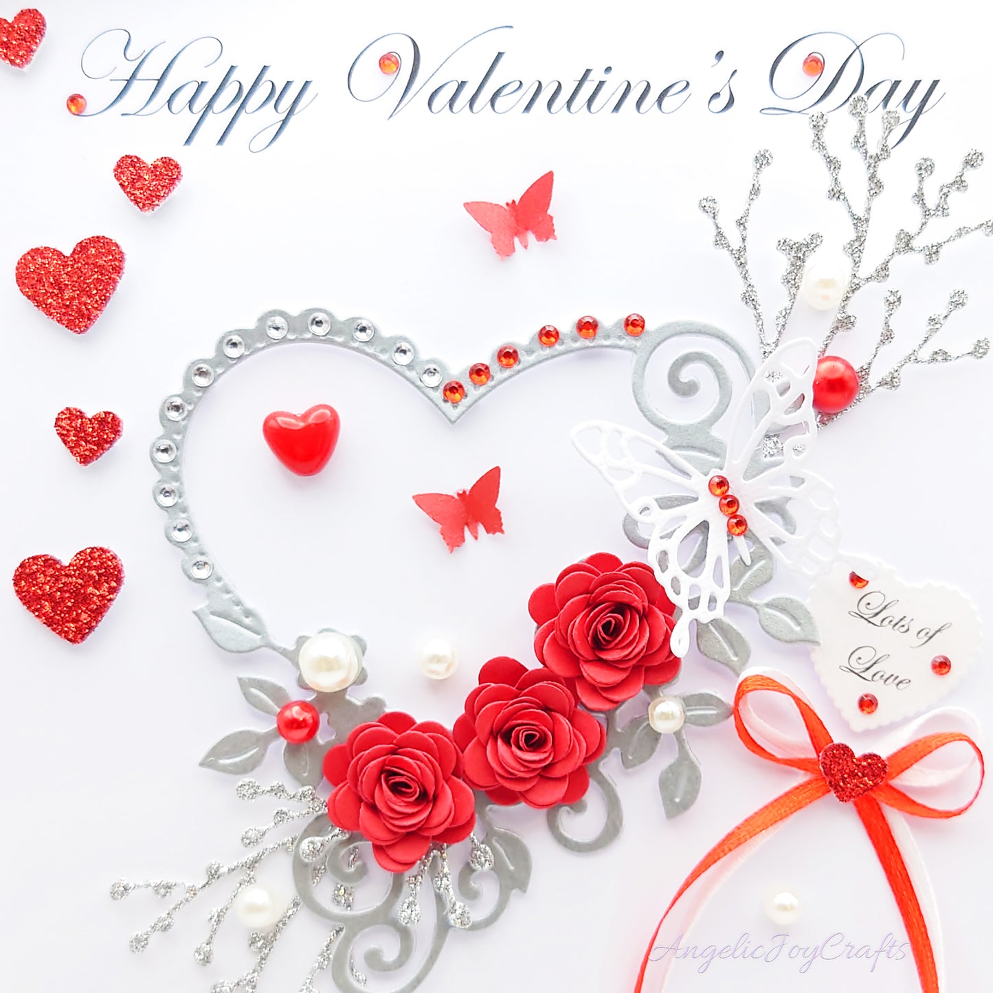 Handmade Personalised 3D Mother's Day Card with Hearts & Flowers + Complimentary Gift Box | Birthday | Mother's Day