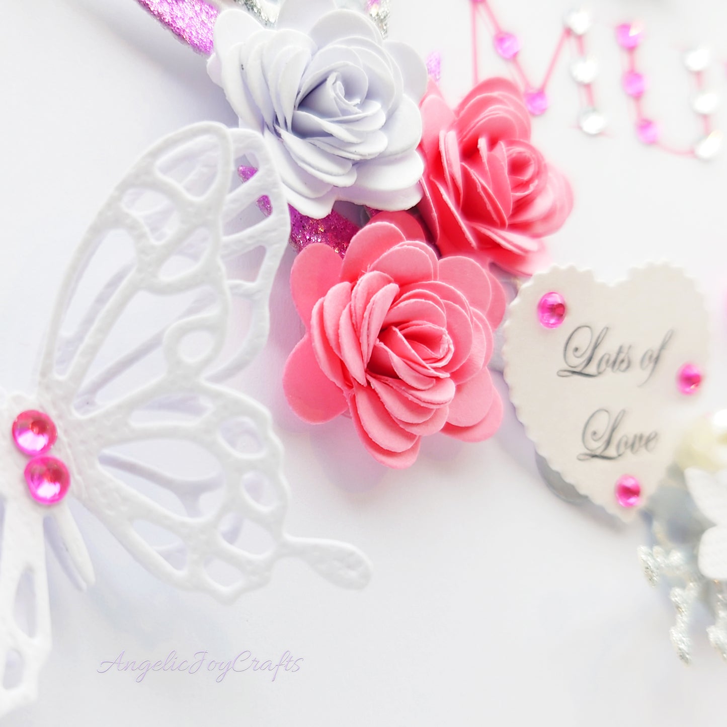 Handmade Personalised 3D Mother's Day Card with Floral Heart & Flowers + Complimentary Gift Box | Birthday | Mother's Day