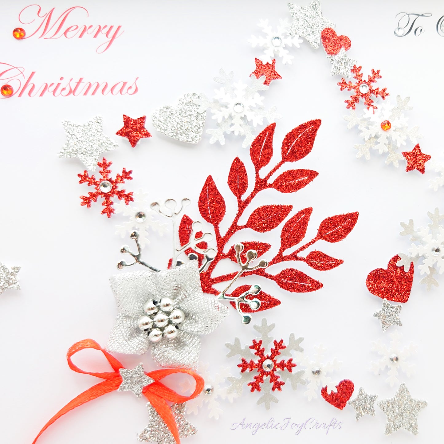 Handmade Personalised 3D Christmas Card with Branch in Ornate Star + Complimentary Gift Box | Christmas | Noel | New Year