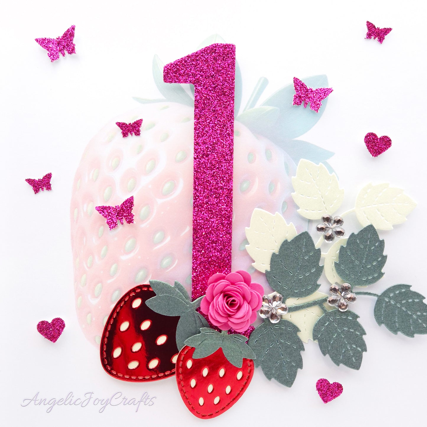 Handmade Personalised 3D Child Birthday Card with Berry Branch + Complimentary Gift Box | Baby Shower | Child Birthday | Baby Born | Birthday