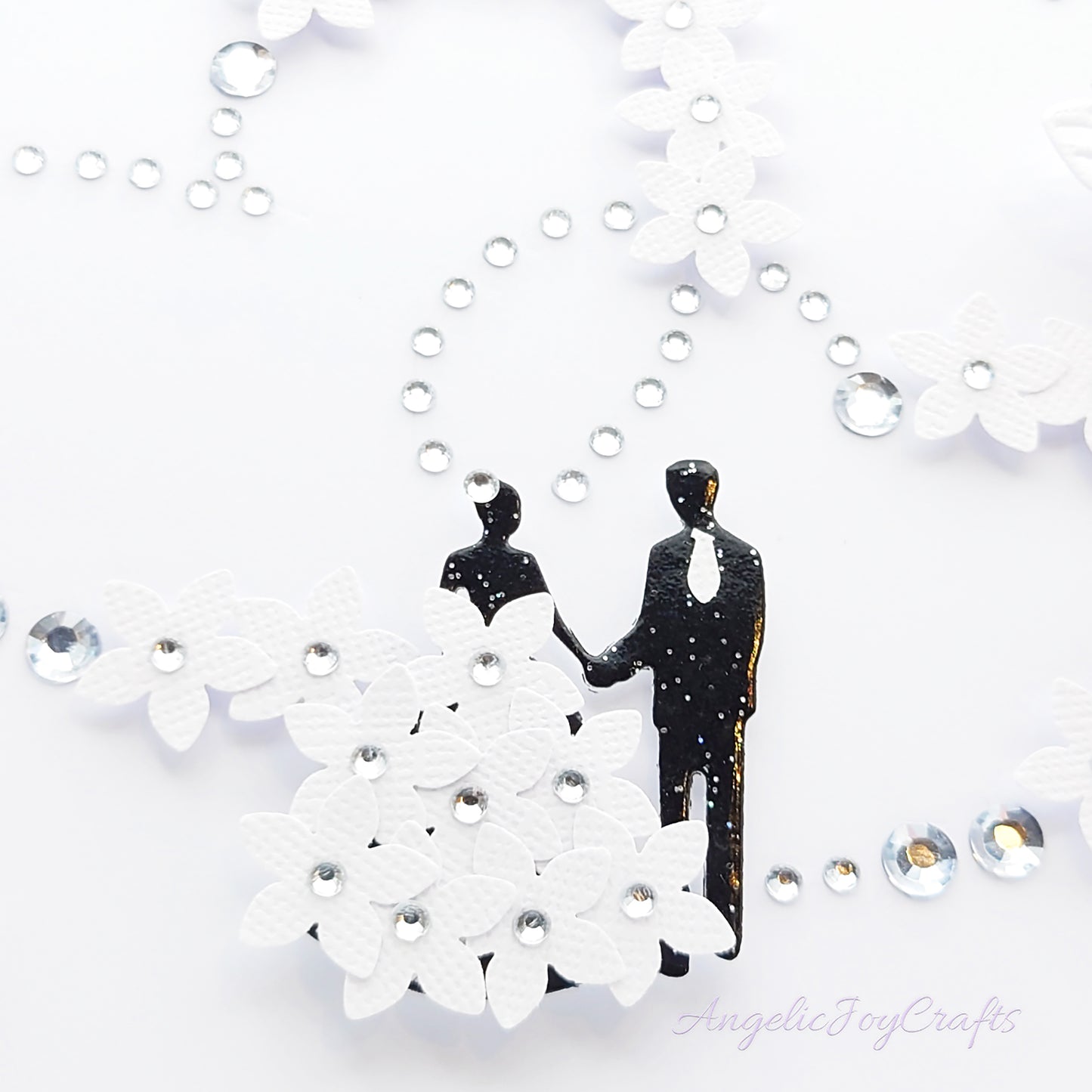 Handmade Personalised 3D Anniversary Card with Floral Hearts & Couple + Complimentary Gift Box | Anniversary | Wedding | Engagement