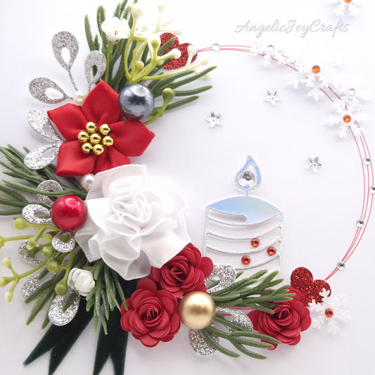 Handmade Personalised 3D Christmas Card with Spruce Branch & Candle + Complimentary Gift Box | Christmas | Noel | New Year