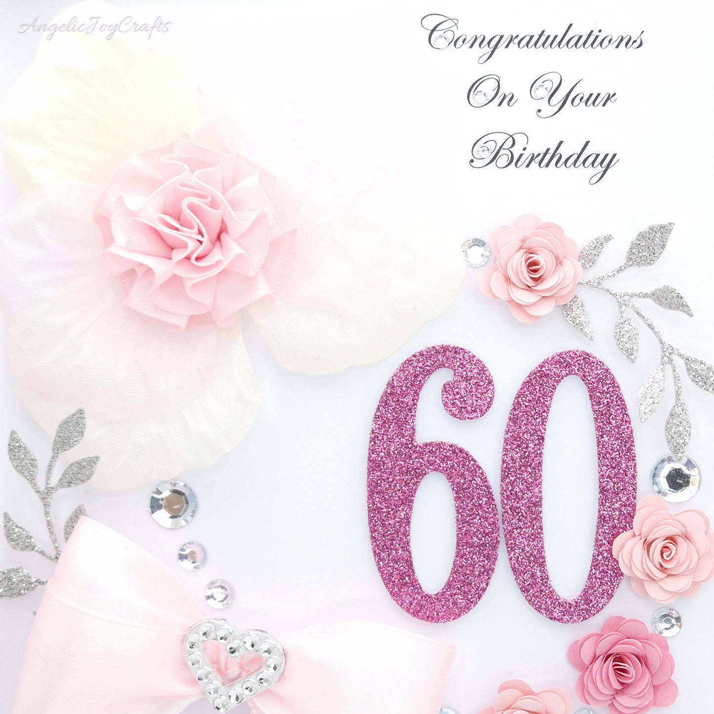 Handmade Personalised 3D Birthday Card with Orchid & Brooch Bow + Complimentary Gift Box | Birthday | Mother's Day