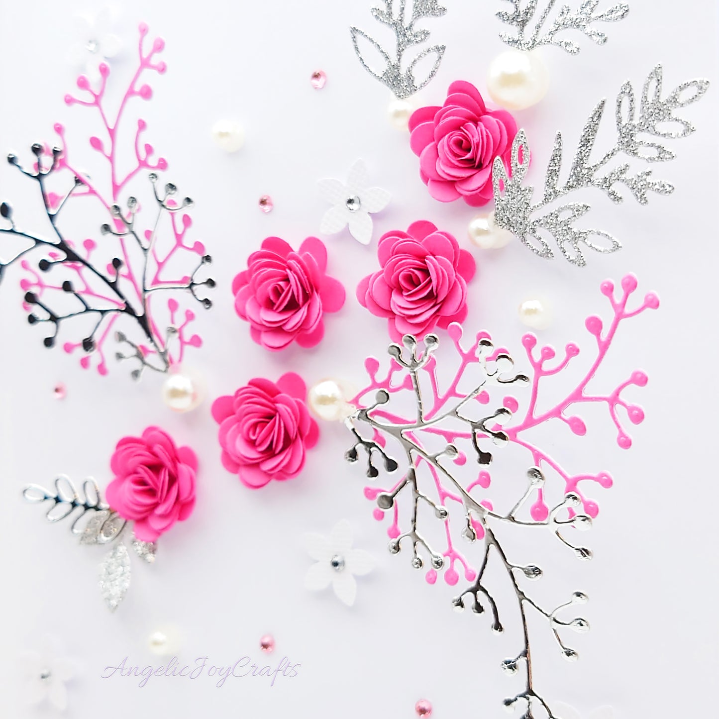 Handmade Personalised 3D Birthday Card with Floral Branches & Flowers + Complimentary Gift Box | Birthday | Mother's Day