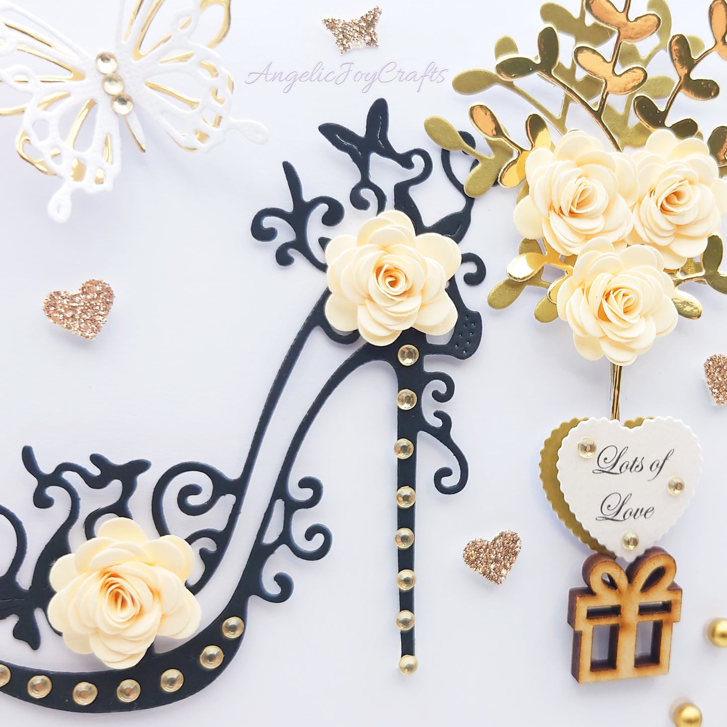 Handmade Personalised 3D Birthday Card with Stiletto & Flower Tree + Complimentary Gift Box | Birthday | Mother's Day