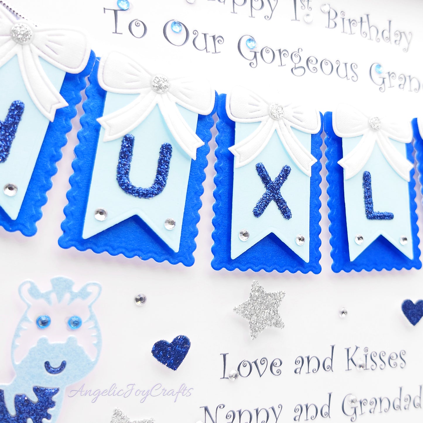 Handmade Personalised 3D Child Birthday Card with Giraffe & Bow + Complimentary Gift Box | Baby Shower | Child Birthday | Baby Born | Birthday