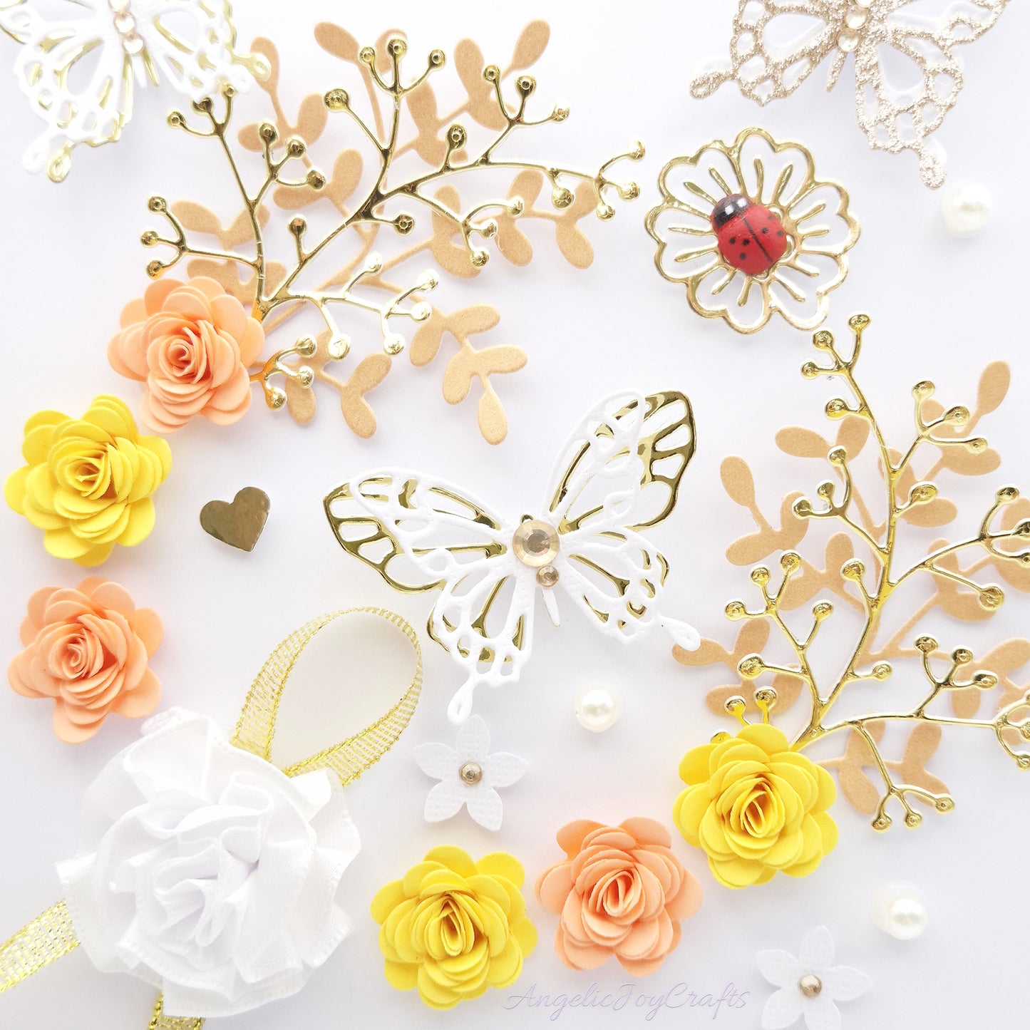 Handmade Personalised 3D Birthday Card with Flowers, Bow & Ladybug + Complimentary Gift Box | Birthday | Mother's Day