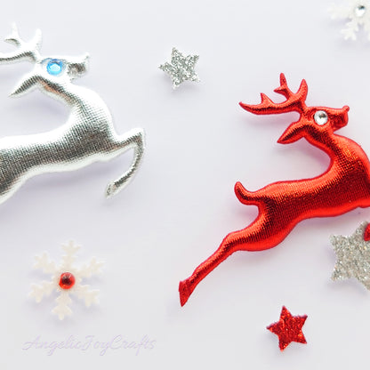 Handmade Personalised 3D Christmas Card with Skipping Deer + Complimentary Gift Box | Christmas | Noel | New Year