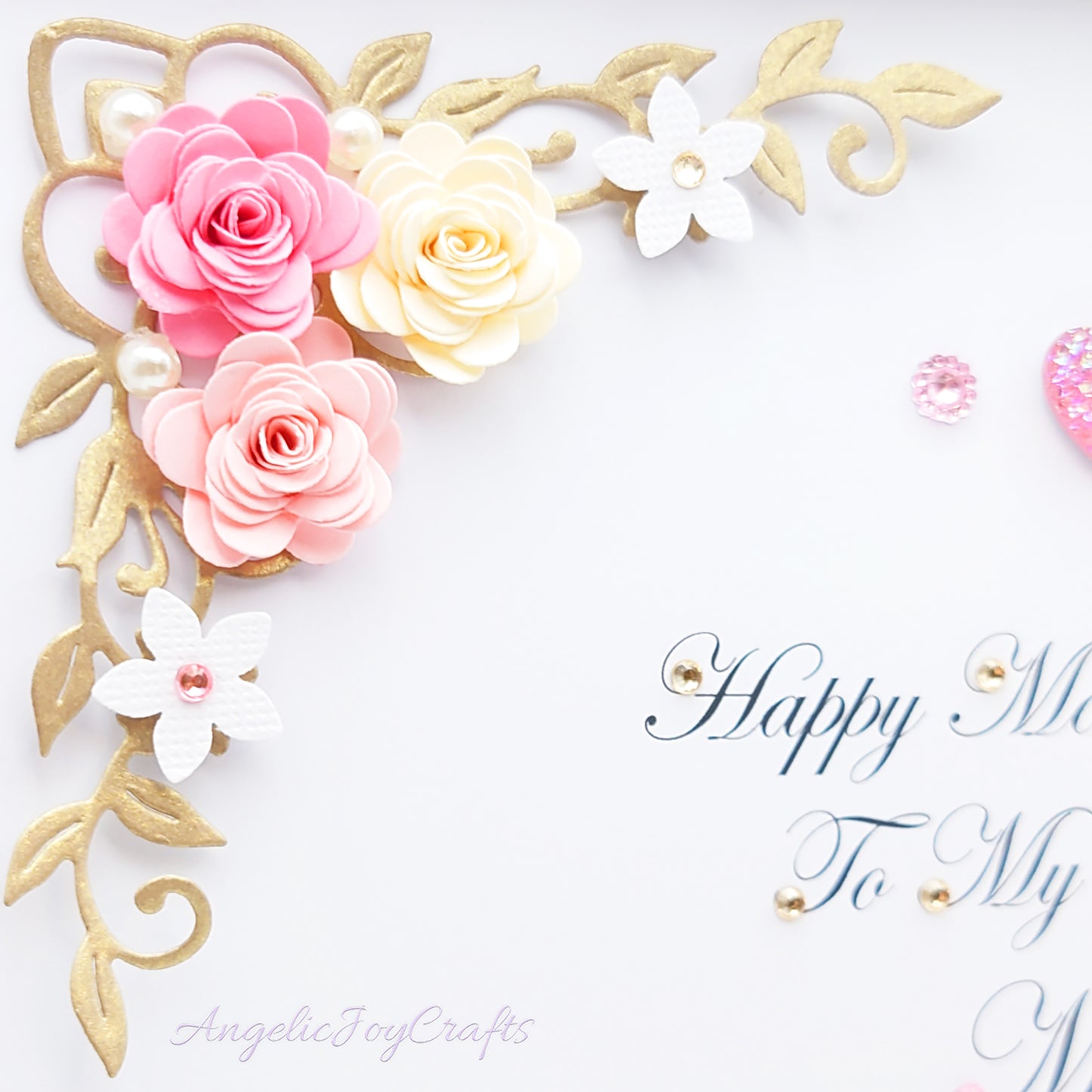Handmade Personalised 3D Mother's Day Card with Flowers & Metallic Butterfly + Complimentary Gift Box | Birthday | Mother's Day