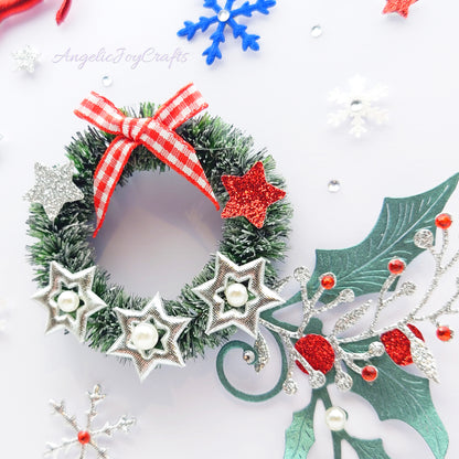 Handmade Personalised 3D Christmas Card with Wreath & Snowflakes + Complimentary Gift Box | Christmas | Noel | New Year