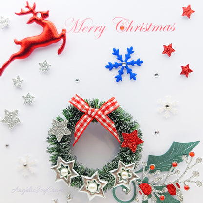 Handmade Personalised 3D Christmas Card with Wreath & Snowflakes + Complimentary Gift Box | Christmas | Noel | New Year