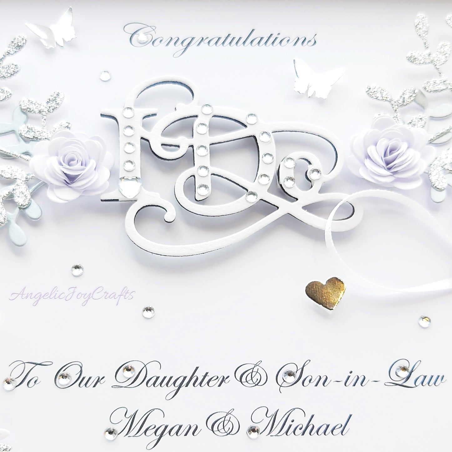 Handmade Personalised 3D Wedding Card with Floral Branches & I Do + Complimentary Gift Box | Anniversary | Wedding | Engagement