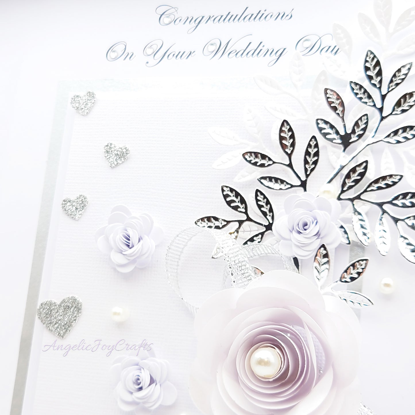 Handmade Personalised 3D Wedding Card with Floral Frame & Plaque + Complimentary Gift Box | Anniversary | Wedding | Engagement