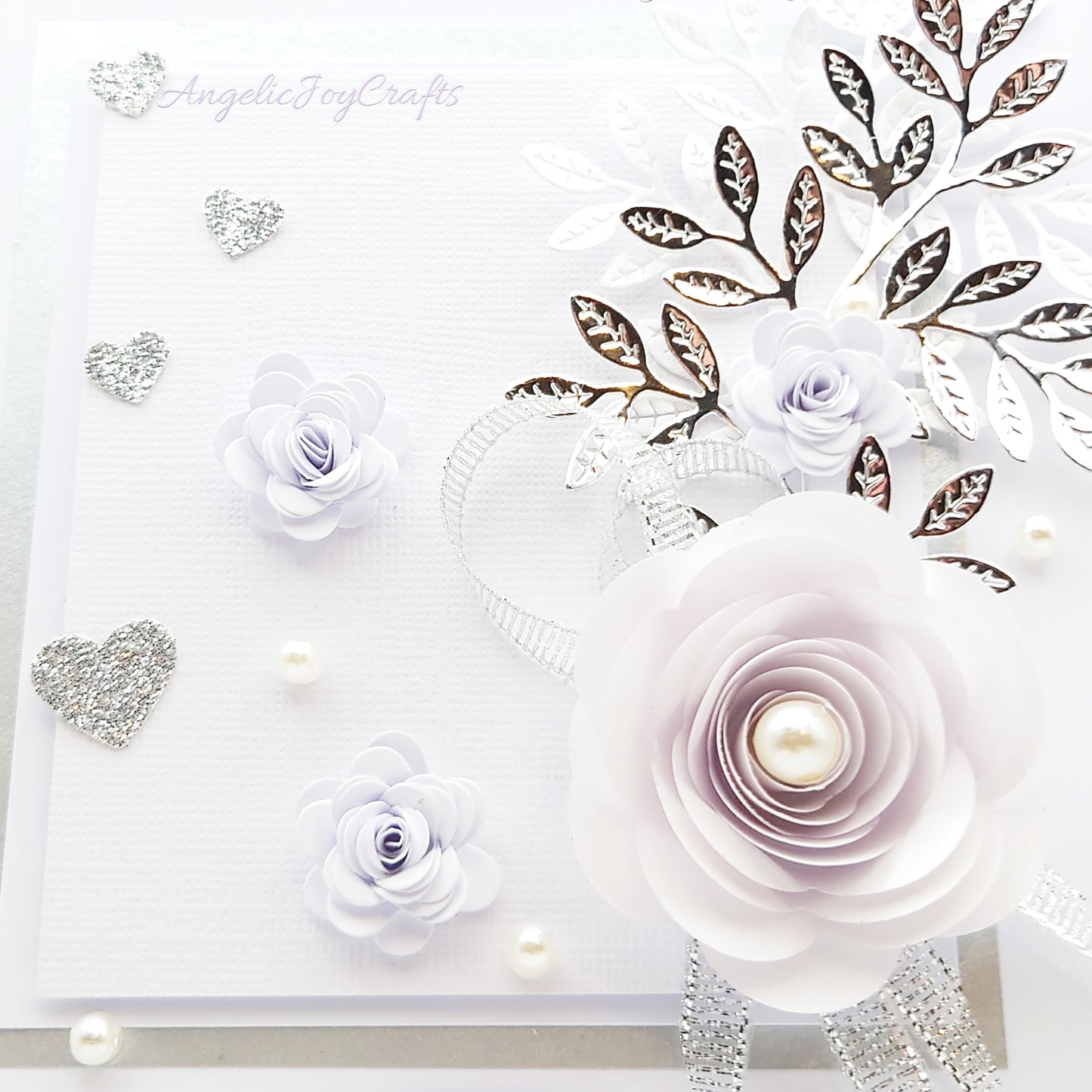 Handmade Personalised 3D Wedding Card with Floral Frame & Plaque + Complimentary Gift Box | Anniversary | Wedding | Engagement