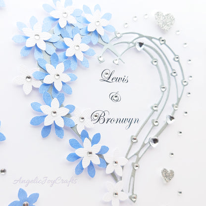 Handmade Personalised 3D Engagement Card with Floral Heart + Complimentary Gift Box | Anniversary | Wedding | Engagement