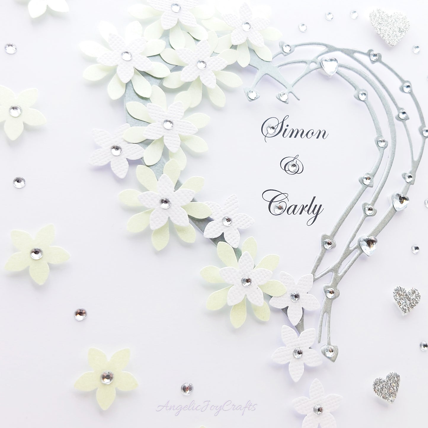 Handmade Personalised 3D Engagement Card with Floral Heart + Complimentary Gift Box | Anniversary | Wedding | Engagement