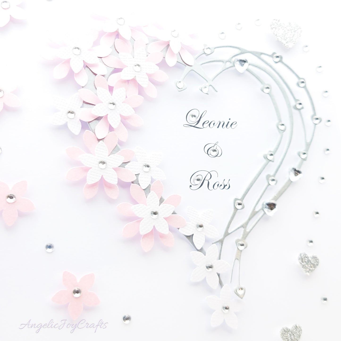 Handmade Personalised 3D Engagement Card with Floral Heart + Complimentary Gift Box | Anniversary | Wedding | Engagement