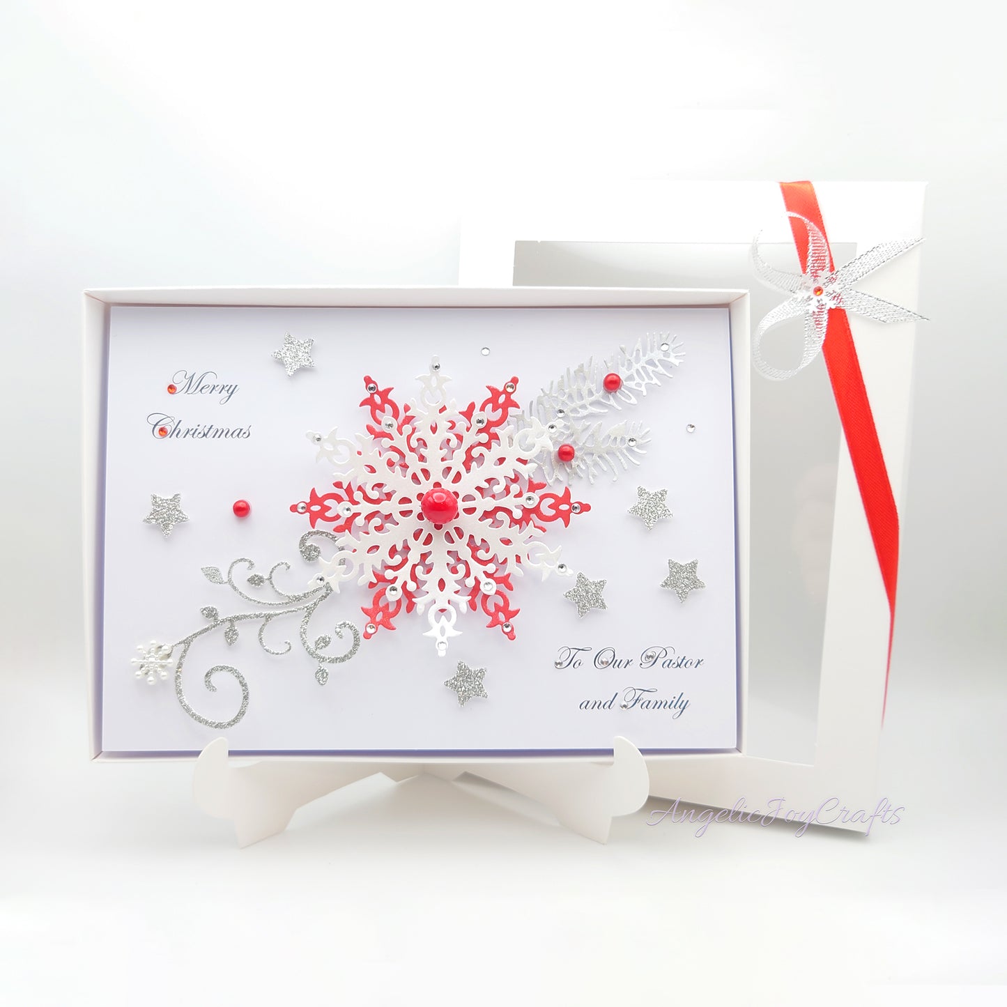 Handmade Personalised 3D Christmas Card with Ornate Snowflakes + Complimentary Gift Box | Christmas | Noel | New Year