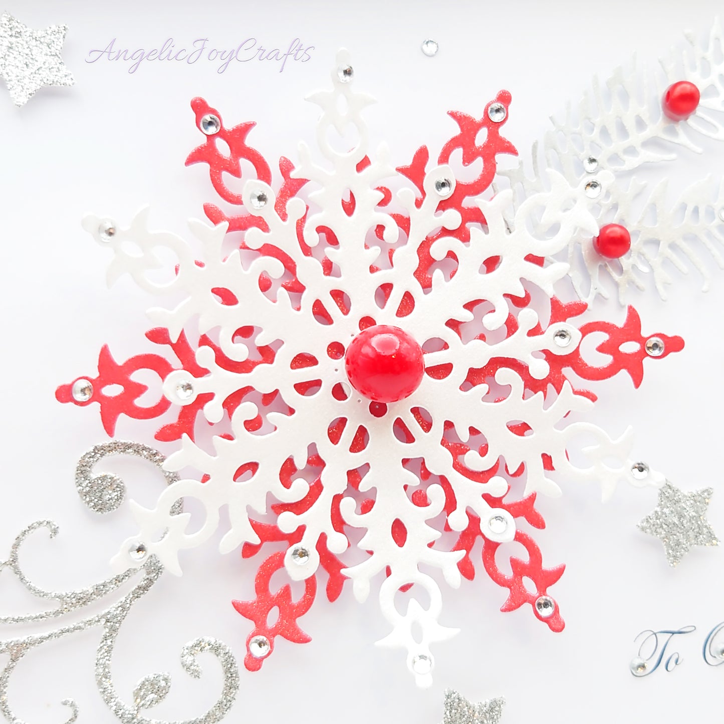 Handmade Personalised 3D Christmas Card with Ornate Snowflakes + Complimentary Gift Box | Christmas | Noel | New Year