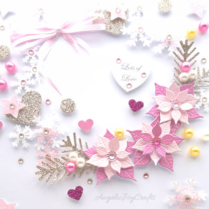 Handmade Personalised 3D Christmas Card with Floral Wreath & Bow + Complimentary Gift Box | Christmas | Noel | New Year