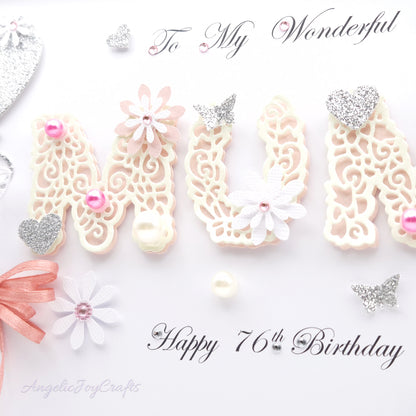 Handmade Personalised 3D Birthday Day Card with Floral Letters & Baloon + Complimentary Gift Box | Birthday | Mother's Day