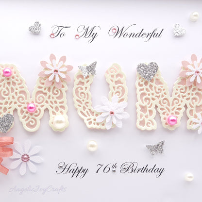 Handmade Personalised 3D Birthday Day Card with Floral Letters & Baloon + Complimentary Gift Box | Birthday | Mother's Day