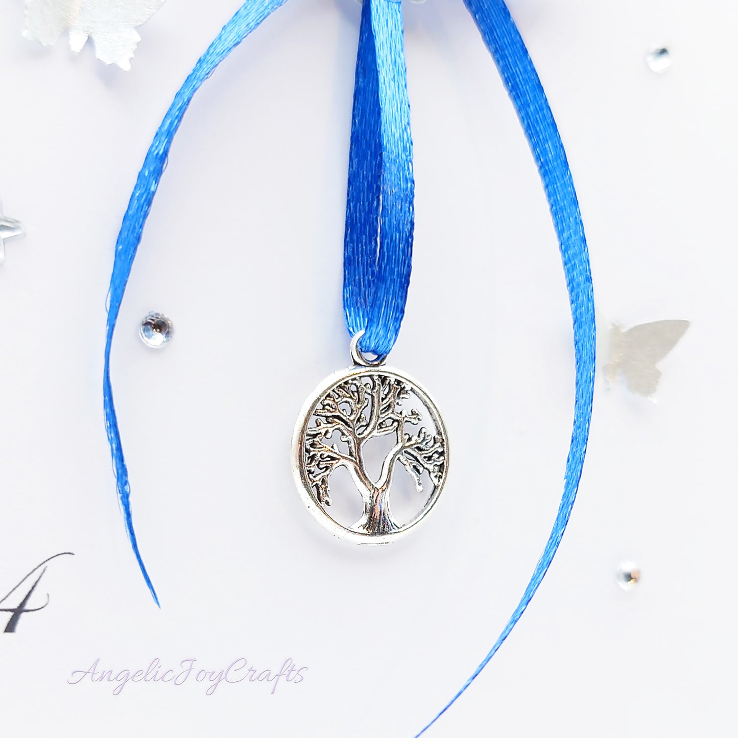 Handmade Personalised 3D Birthday Card with Champagne & Tree of Life Charm + Complimentary Gift Box | Birthday | Mother's Day