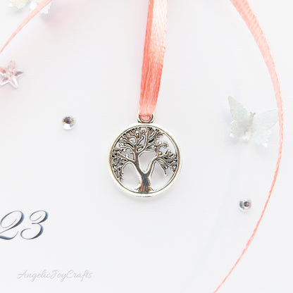 Handmade Personalised 3D Birthday Card with Champagne & Tree of Life Charm + Complimentary Gift Box | Birthday | Mother's Day