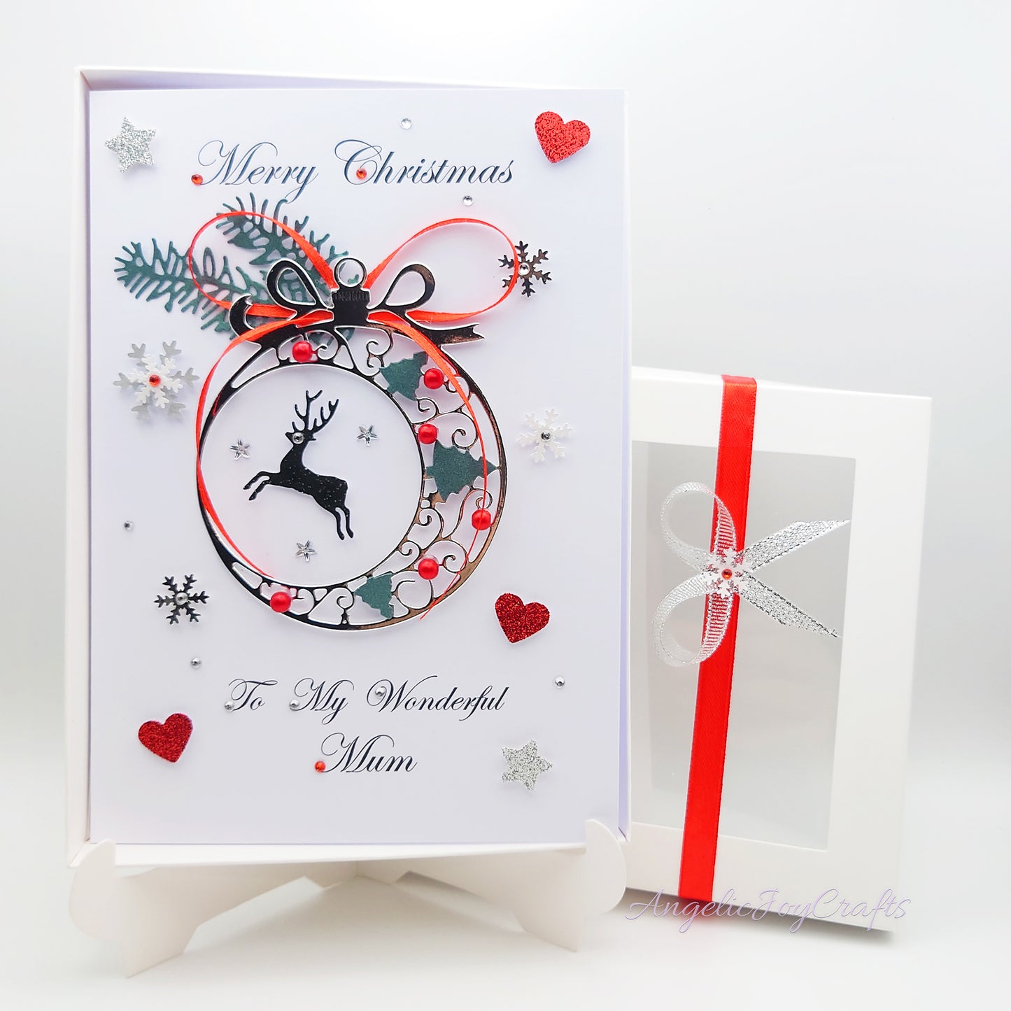 Handmade Personalised 3D Christmas Card with Ornate Ball + Complimentary Gift Box | Christmas | Noel | New Year