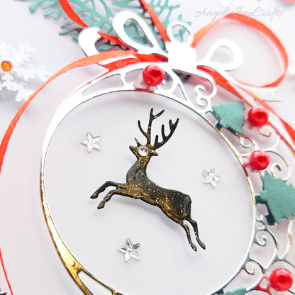 Handmade Personalised 3D Christmas Card with Ornate Ball + Complimentary Gift Box | Christmas | Noel | New Year