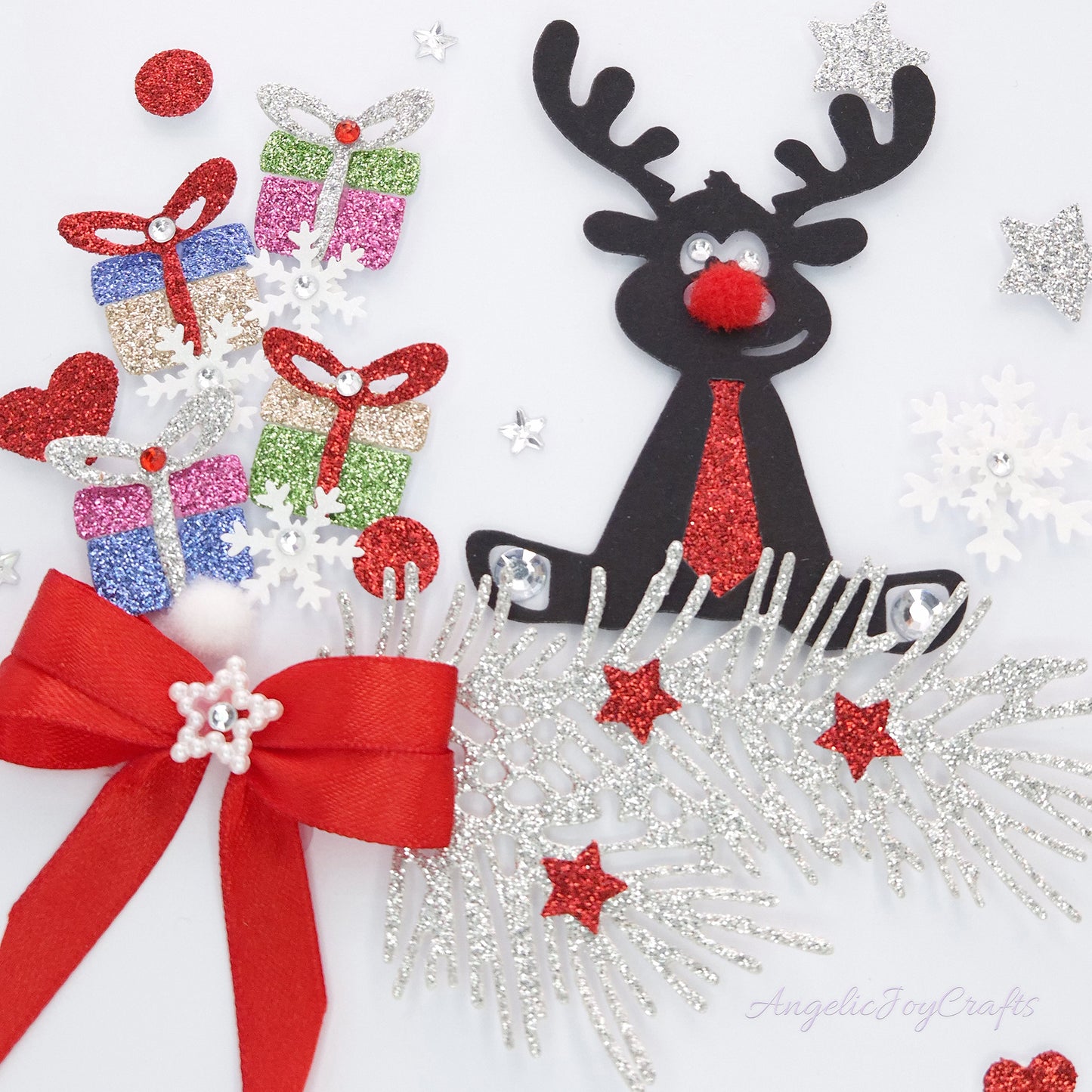 Handmade Personalised 3D Christmas Card with Deer & Gifts + Complimentary Gift Box | Christmas | Noel | New Year