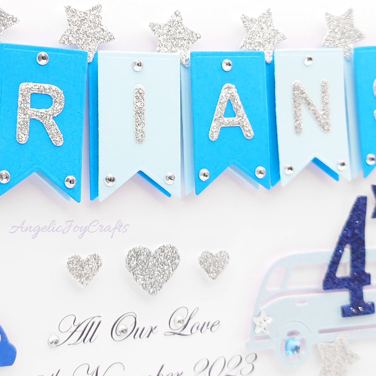Handmade Personalised 3D Child Birthday Card with Cars + Complimentary Gift Box | Baby Shower | Child Birthday | Baby Born | Birthday