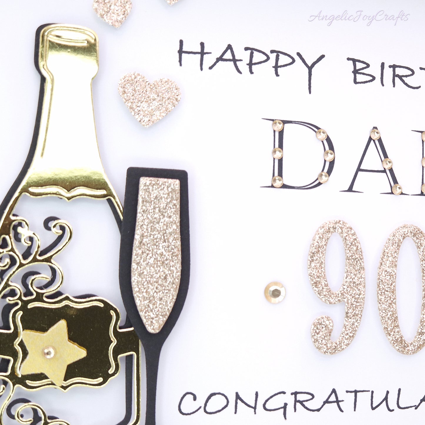 Handmade Personalised 3D Birthday Card with Champagne & Baloon + Complimentary Gift Box | Birthday | Birthday for Him