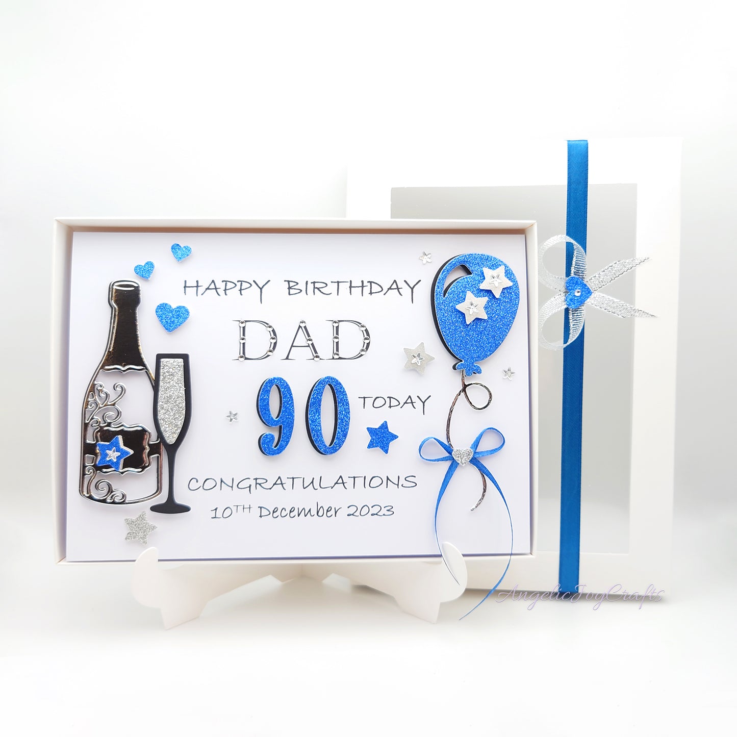 Handmade Personalised 3D Birthday Card with Champagne & Baloon + Complimentary Gift Box | Birthday | Birthday for Him