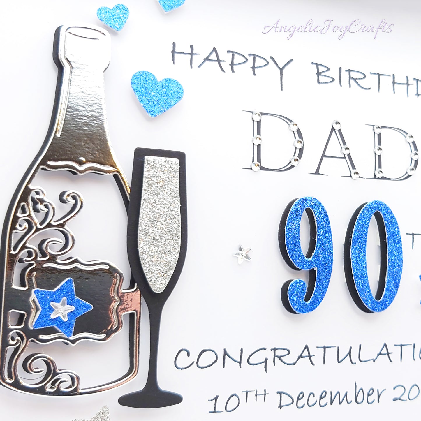 Handmade Personalised 3D Birthday Card with Champagne & Baloon + Complimentary Gift Box | Birthday | Birthday for Him