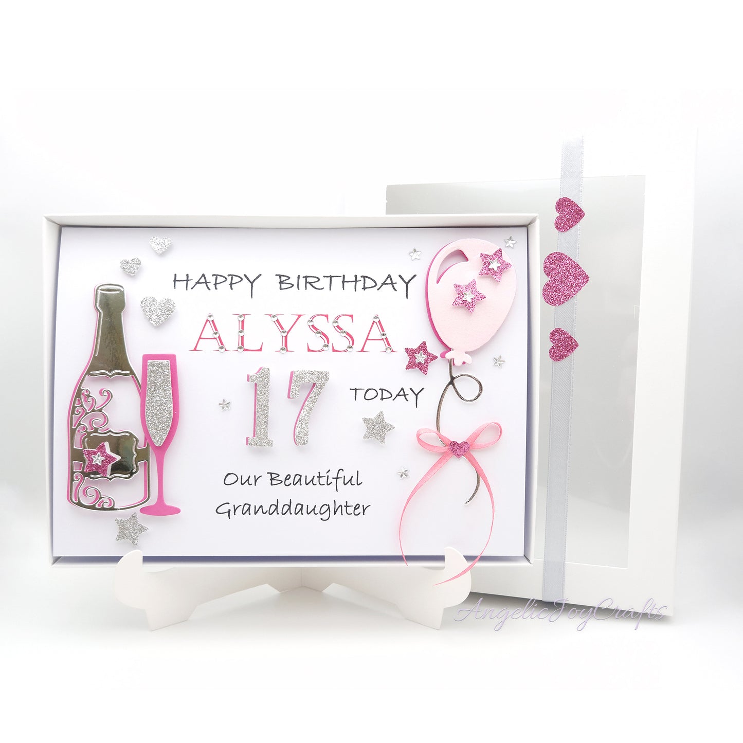 Handmade Personalised 3D Birthday Card with Champagne & Baloon + Complimentary Gift Box | Birthday | Birthday for Him