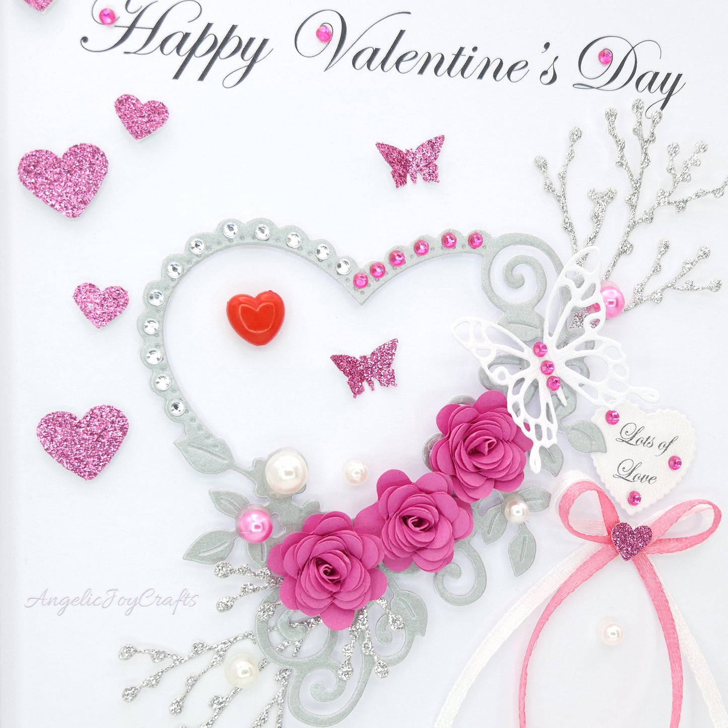 Handmade Personalised 3D Mother's Day Card with Hearts & Flowers + Complimentary Gift Box | Birthday | Mother's Day