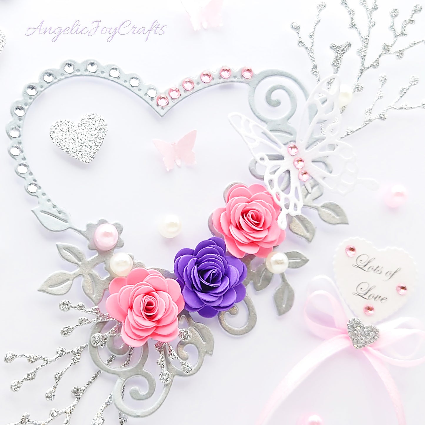 Handmade Personalised 3D Mother's Day Card with Hearts & Flowers + Complimentary Gift Box | Birthday | Mother's Day