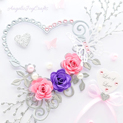 Handmade Personalised 3D Mother's Day Card with Hearts & Flowers + Complimentary Gift Box | Birthday | Mother's Day