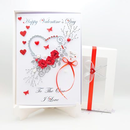 Handmade Personalised 3D Mother's Day Card with Hearts & Flowers + Complimentary Gift Box | Birthday | Mother's Day