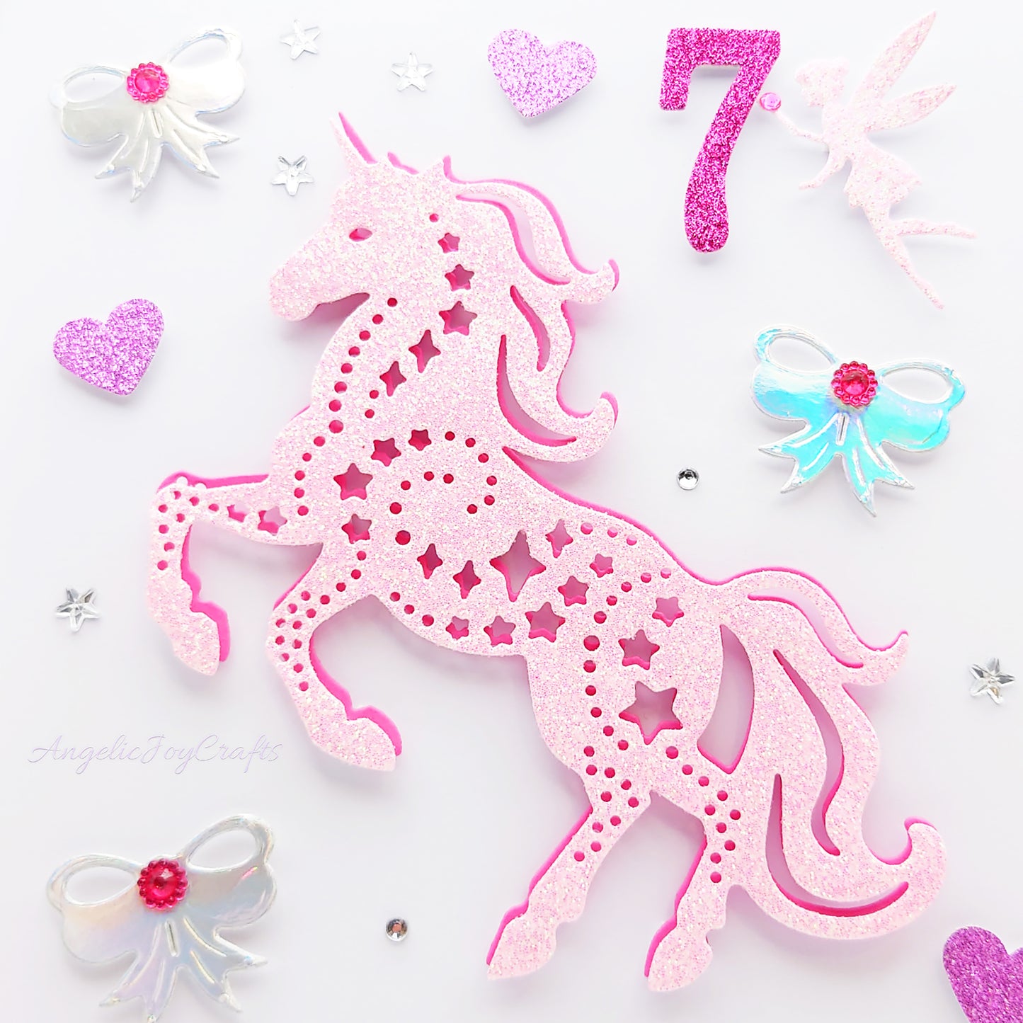 Handmade Personalised 3D Child Birthday Card with Unicorn, Fairy & Bows + Complimentary Gift Box | Baby Shower | Child Birthday | Baby Born | Birthday