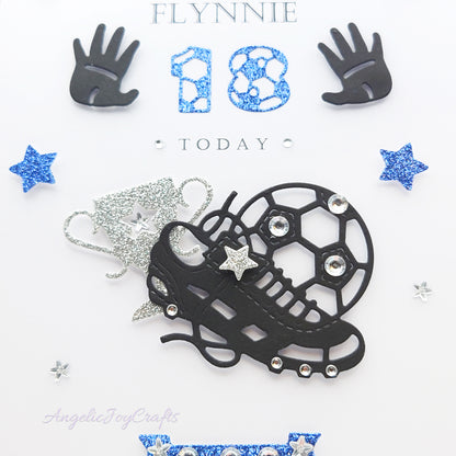 Handmade Personalised 3D Birthday Card with Football Boot & Cup + Complimentary Gift Box | Birthday | Birthday for Him