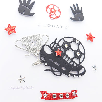 Handmade Personalised 3D Birthday Card with Football Boot & Cup + Complimentary Gift Box | Birthday | Birthday for Him