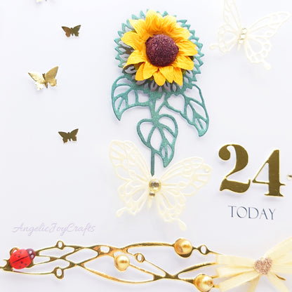 Handmade Personalised 3D Birthday Card with Sunflower & Butterflies + Complimentary Gift Box | Birthday | Mother's Day
