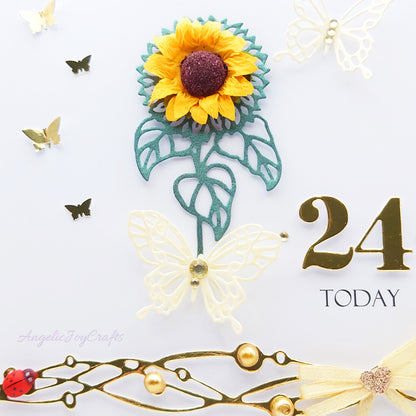 Handmade Personalised 3D Birthday Card with Sunflower & Butterflies + Complimentary Gift Box | Birthday | Mother's Day