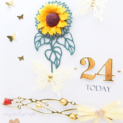 Handmade Personalised 3D Birthday Card with Sunflower & Butterflies + Complimentary Gift Box | Birthday | Mother's Day