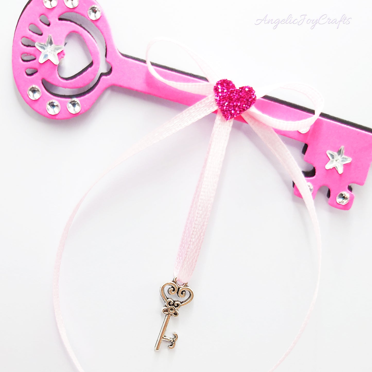 Large A4 Handmade Personalised 3D Birthday Card with Flowers & Key Charm + Complimentary Gift Box | Birthday | Mother's Day