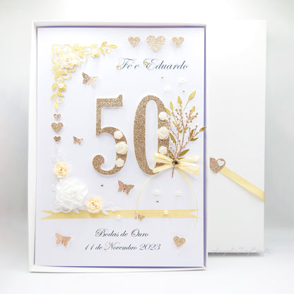 Large A4 Handmade Personalised 3D Birthday Card with Flowers & Bow + Complimentary Gift Box | Birthday | Mother's Day