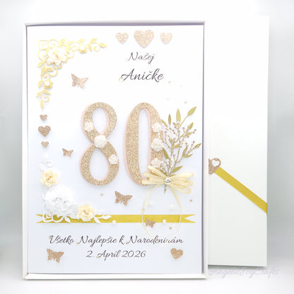 Large A4 Handmade Personalised 3D Birthday Card with Flowers & Bow + Complimentary Gift Box | Birthday | Mother's Day
